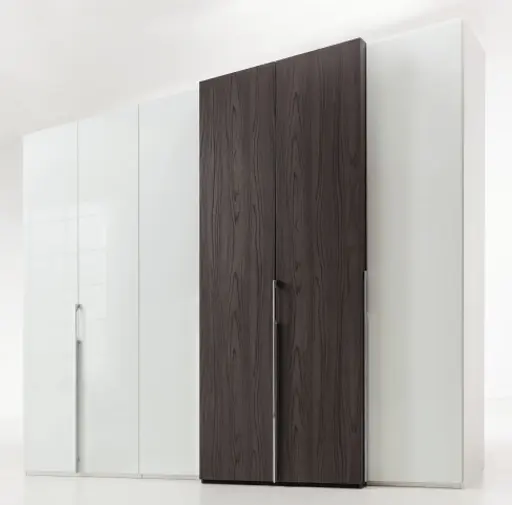 Drehtürenschrank - B. ca. 300 cm, Weißglas