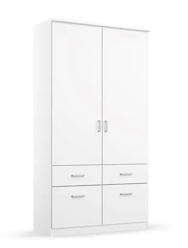Drehtürenschrank ROYAN- B ca. 91 cm, Weiß