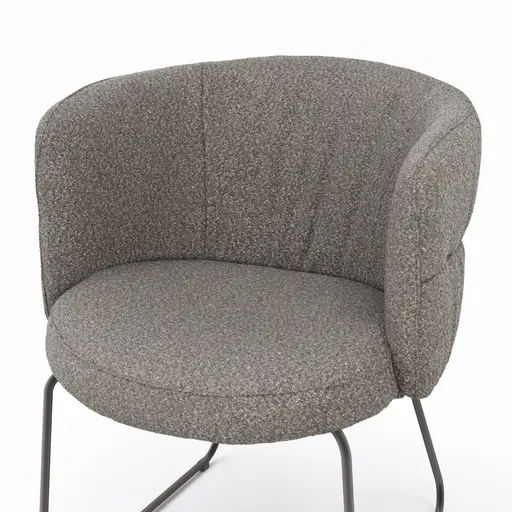 Armlehnstuhl Milana - Stoff, Grau