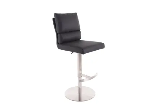 Barhocker MAIKA - höhenverstellbar, Stoff, Schwarz