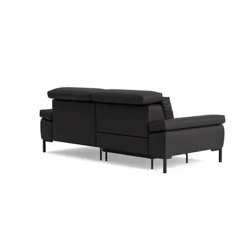 Sofa Braska - 3-Sitzer, inkl. Relaxfunktion (motorisch), Kopfstütze/Armlehne verstellbar, Leder, Anthrazit