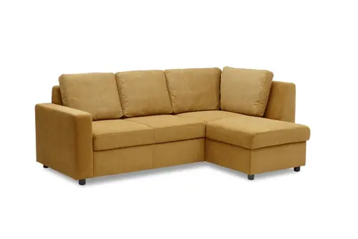 Ecksofa PRO FLEXX - 2-Sitzer, Ecke rechts, Stoff, Senfgelb