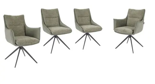 Stuhl MANDY - drehbar, Stoff, Grün