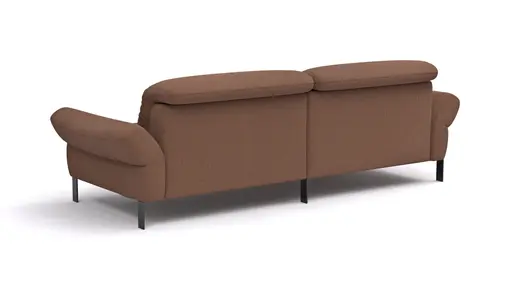 Ecksofa David - Longchair links mit 1,5-Sitzer inkl. Kopfstütze/Armlehne verstellbar, Stoff,  Rost