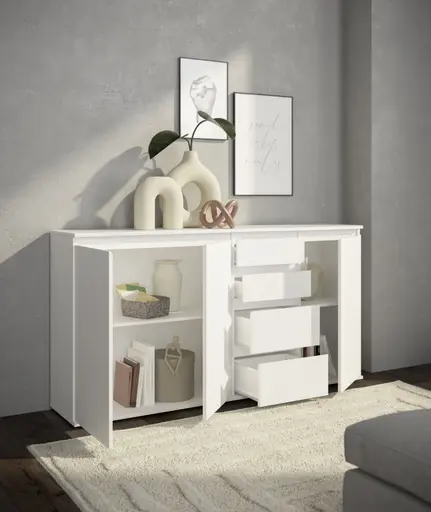 Kommode - B ca. 160 cm, Weiß