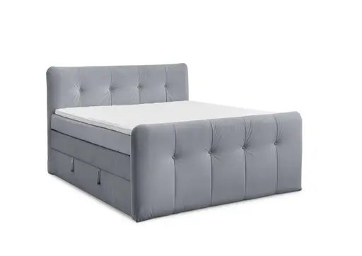 Boxspringbett HOLLIE- Liegefläche ca. 180x200 cm, Stoff, Stahl, TFK H3/TFK H3