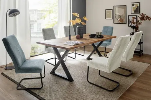 Freischwinger - Stoff, Lichtgrau