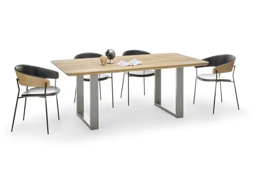 Esstisch - LB ca. 180x90 cm, Kernbuche massiv, geölt, Schweizer Kante, Natur