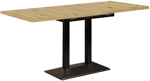 Esstisch - LB ca. 120x70 cm, ausziehbar, Eiche Dekor, Schwarz