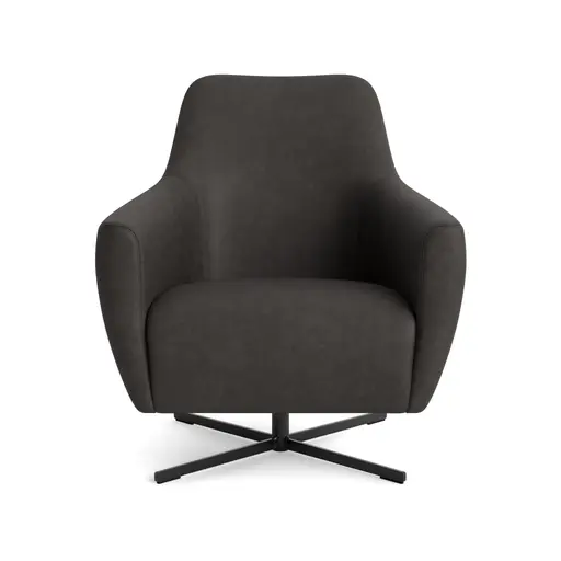 Sessel Noreli - drehbar, Stoff, Anthrazit
