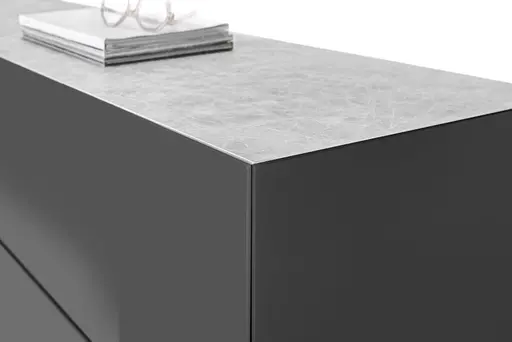 Lowboard - B ca. 181 cm, Anthrazit, Keramikoptik