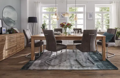 Esstisch Dinner - verlängerbar, LB ca. 180x90 cm, Wildeiche massiv