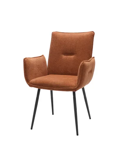 Armlehnstuhl MARCELA - Stoff, Kupfer