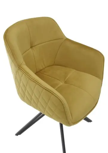Armlehnstuhl - drehbar, Samt, Goldfarben