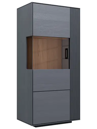 Vitrine Estana - Eiche massiv, Anthrazit