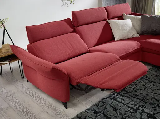 Polsterecke EM St. Moritz - 2,5-Sitzer, Relaxfunktion elektrisch, Stoff, Campari