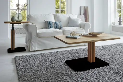 Couchtisch - höhenverstellbar, LBH. ca. 100x60x48,5-67,5 cm, Wildeiche