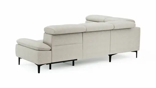 Ecksofa Felipa - Ecke links mit 2,5-Sitzer inkl. Armlehne verstellbar und Rückenlehne/Sitztiefe verstellbar (motorisch), Stoff, Natur