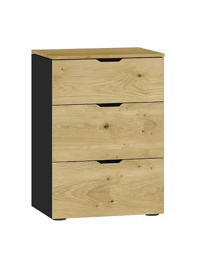 Nachtkommode JOIN IT- Eiche Dekor, Schwarz