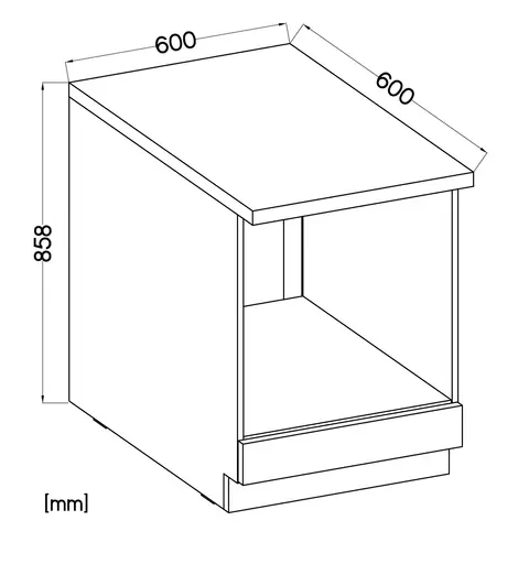 Herdumbau- B ca. 60 cm, Eiche Dekor
