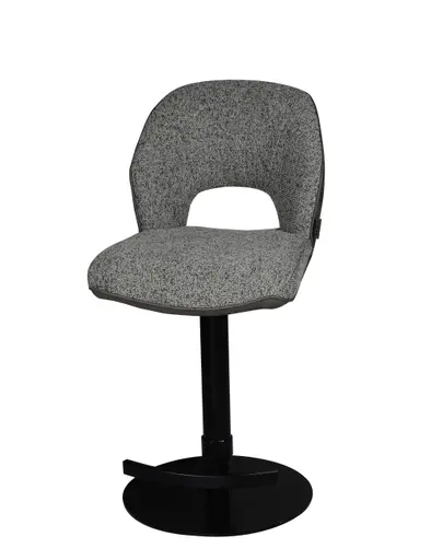 Barhocker MAILE - drehbar, höhenverstellbar, Stoff, Grau, Anthrazit