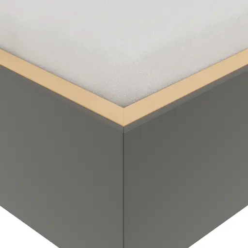 Bettanlage Matera - Lack, Grau, Absetzung Gelb