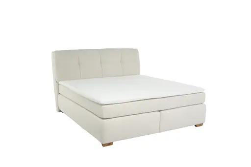 Boxspringbett JORINA MIX- Liegefläche ca. 180x200 cm, Stoff, Creme