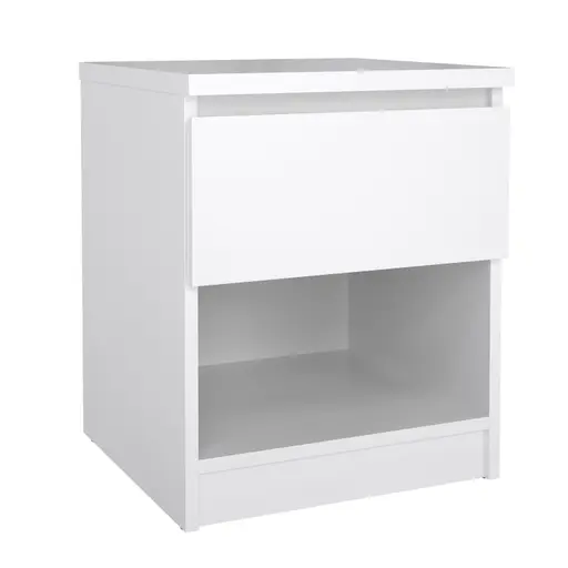 Nachtkonsole- B ca. 41 cm, Weiß, Hochglanz