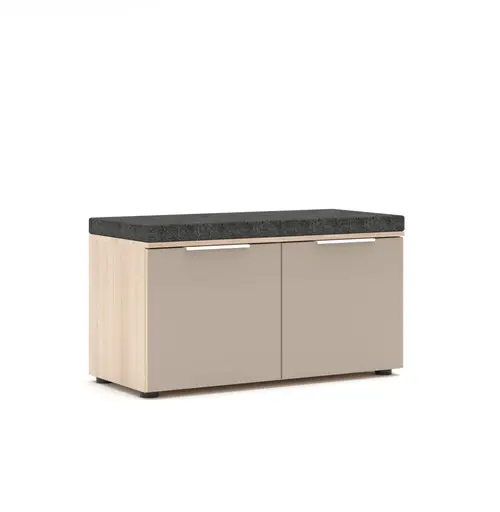 Bank - inkl. Sitzkissen, B ca. 90 cm, Riva Eiche Nachbildung, Kaschmir