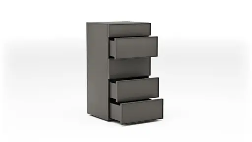 Kommode Loretto - BHT ca. 60x115x53 cm, Lack matt, Anthrazit