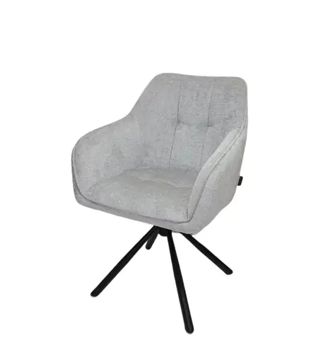 Armlehnstuhl MARLE - drehbar, Stoff, Silberfarben