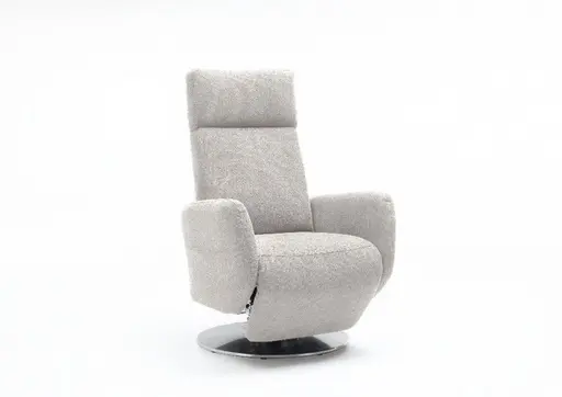 Relaxsessel - Relaxfunktion (manuell), Chenilleflachgewebe, Hellgrau