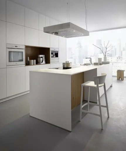 Inselküche 53.190 CO 13 519, Kristallweiß matt Antifingerprint