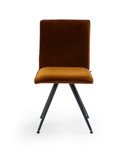 Stuhl Mileto - Velour, Rost, Metallgestell, Schwarz