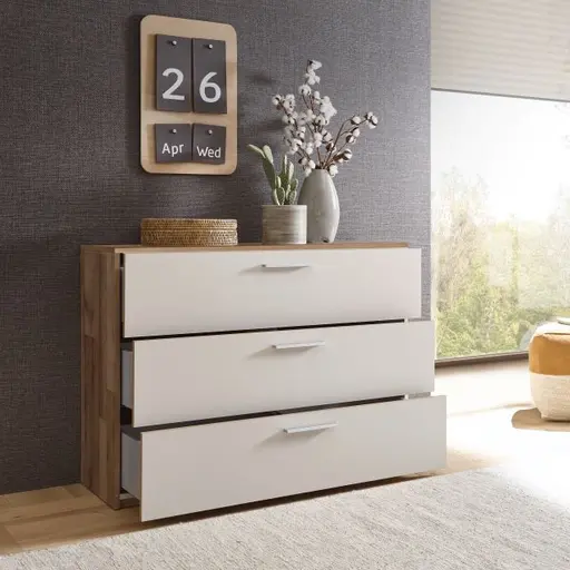 Kommode- Champagner, Holzdekor