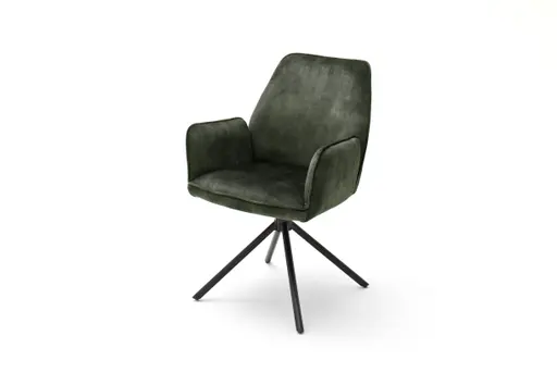 Armlehnstuhl - drehbar, Stoff, Olive