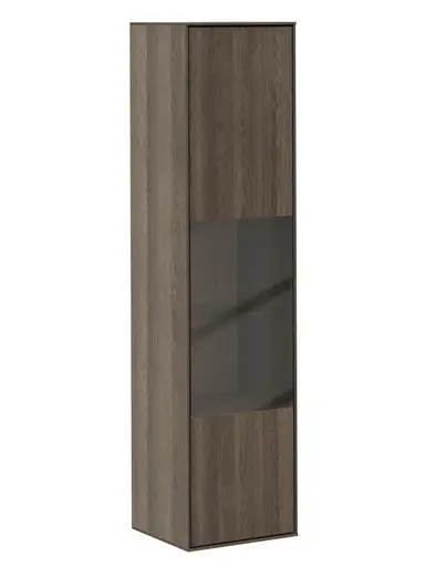 Hängevitrine Saratoga - Anschlag Rechts, Buche massiv, silbergrau geölt