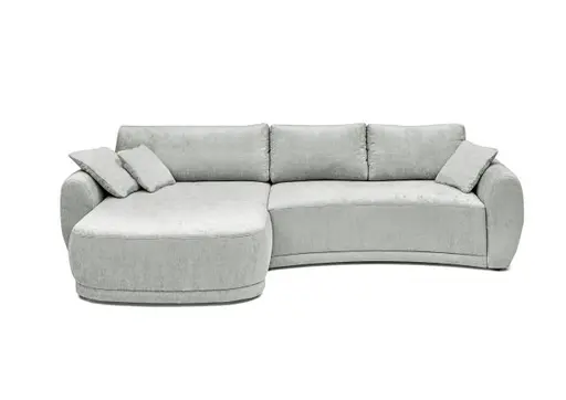 Ecksofa JOSUA - 3-Sitzer, Ecke rechts, Stoff, Hellgrau