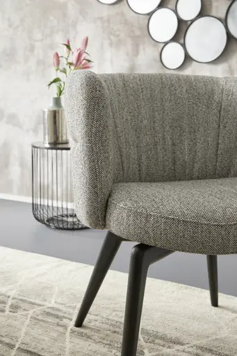 Armlehnstuhl Milana - Stoff, Grau