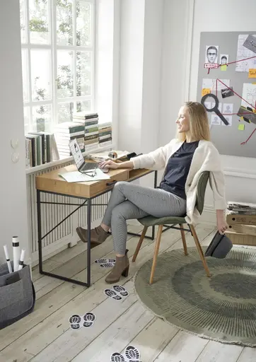 Konsol-/Homeoffice-Tisch - Wildeiche Nachbildung, Metall schwarz