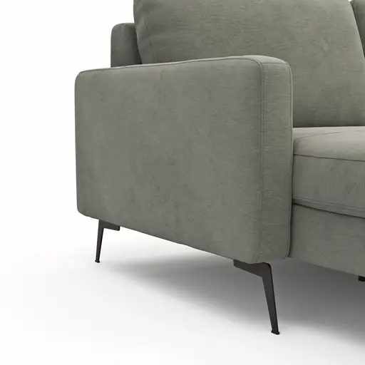 Wohnlandschaft Enna - Longchair links, 2,5-Sitzer, Ecke rechts, Stoff, Grau