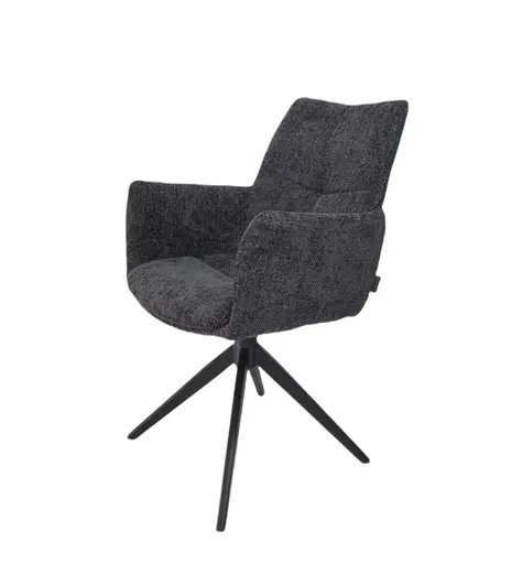 Armlehnstuhl MILENA - drehbar, Stoff, Anthrazit