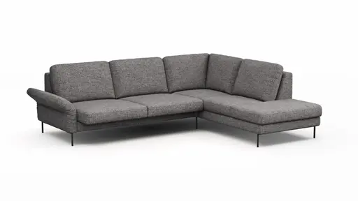 Ecksofa Enna - 3-Sitzer, Ecke rechts, Sitzvorzug (motorisch), Stoff, Graphit
