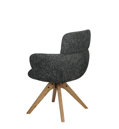 Armlehnstuhl MANJA - drehbar, Stoff, Graublau