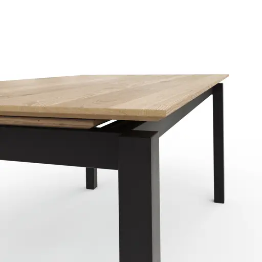 Esstisch Rushmore - ausziehbar, LB ca. 180x100 cm, Eiche massiv, bianco geölt