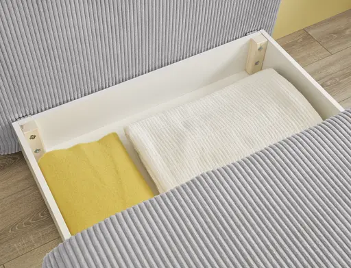 Schlafsofa - 1-Sitzer inkl. Schlaffunktion, Stoff, Hellgrau