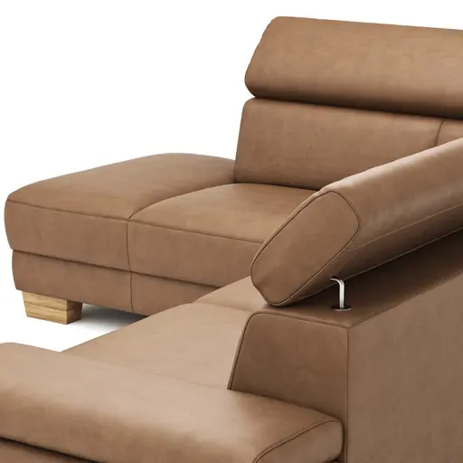 Ecksofa Philadelphia -  Ecke links, 2,5-Sitzer, Kopfteil verstellbar (manuell), Stoff, Braun