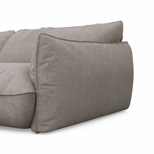 Ecksofa Fluffy - Longchair mit 2,5-Sitzer rechts inkl. Rückenlehne verstellbar, Stoff, Taupe