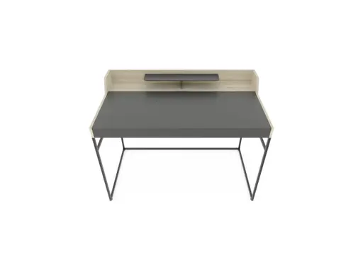 Schreibtisch - Eiche, Milk, Lack, Dunkelgrau