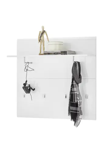 Garderobenpaneel- Weiß, Weiß, Hochglanz